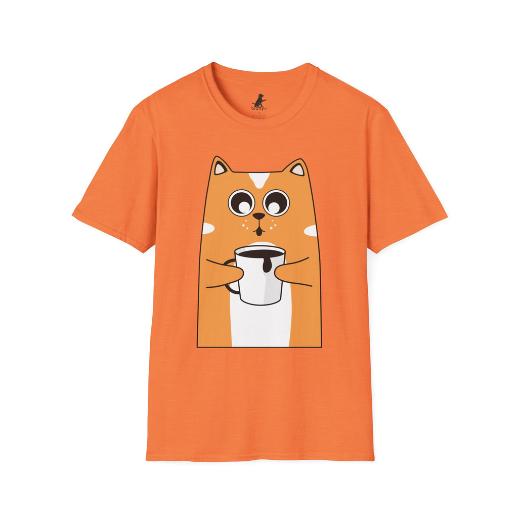 Coffee Cat Unisex Softstyle T-Shirt