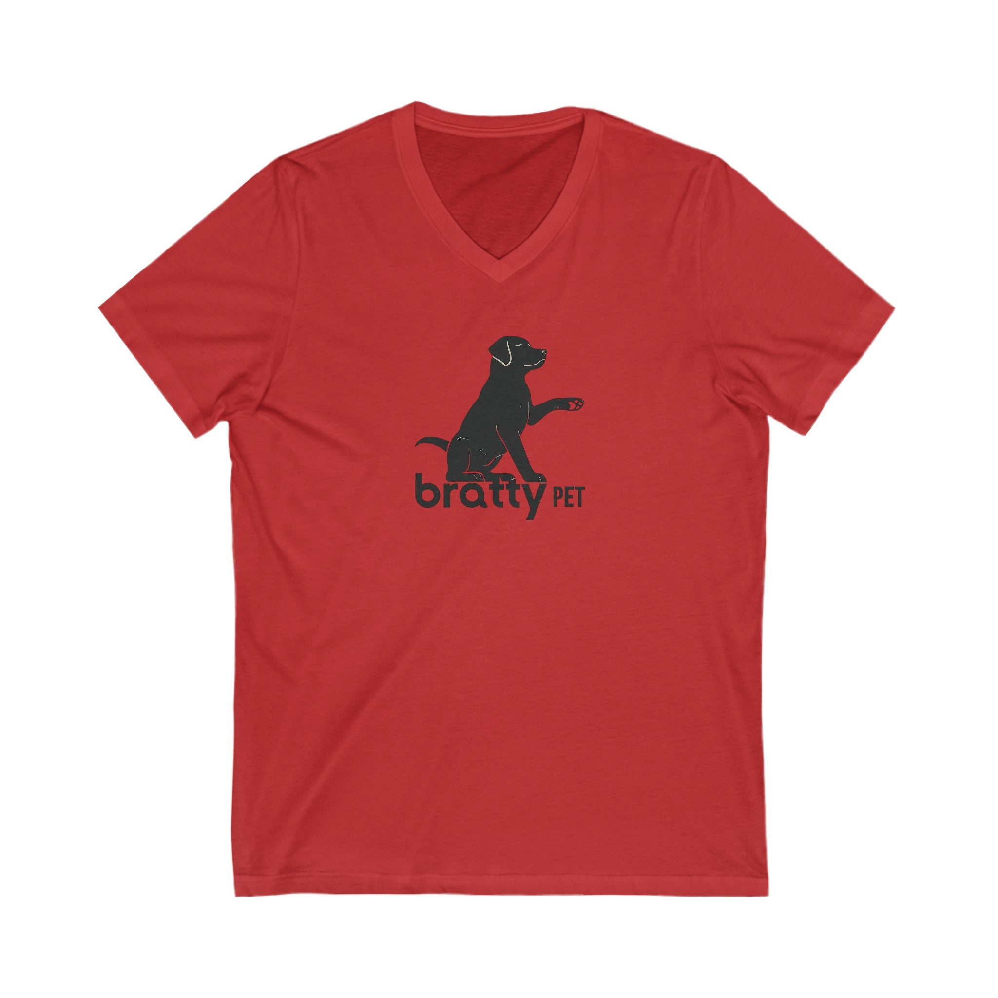 Bratty Pet Unisex Jersey Short Sleeve V-Neck Tee