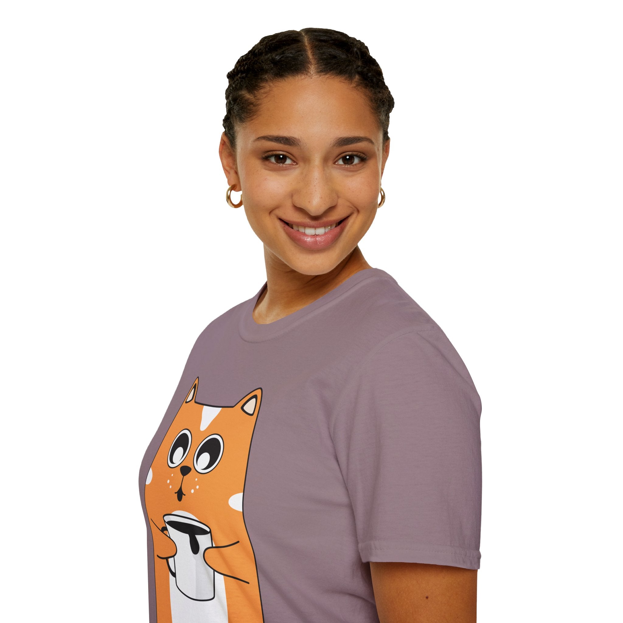 Coffee Cat Unisex Softstyle T-Shirt