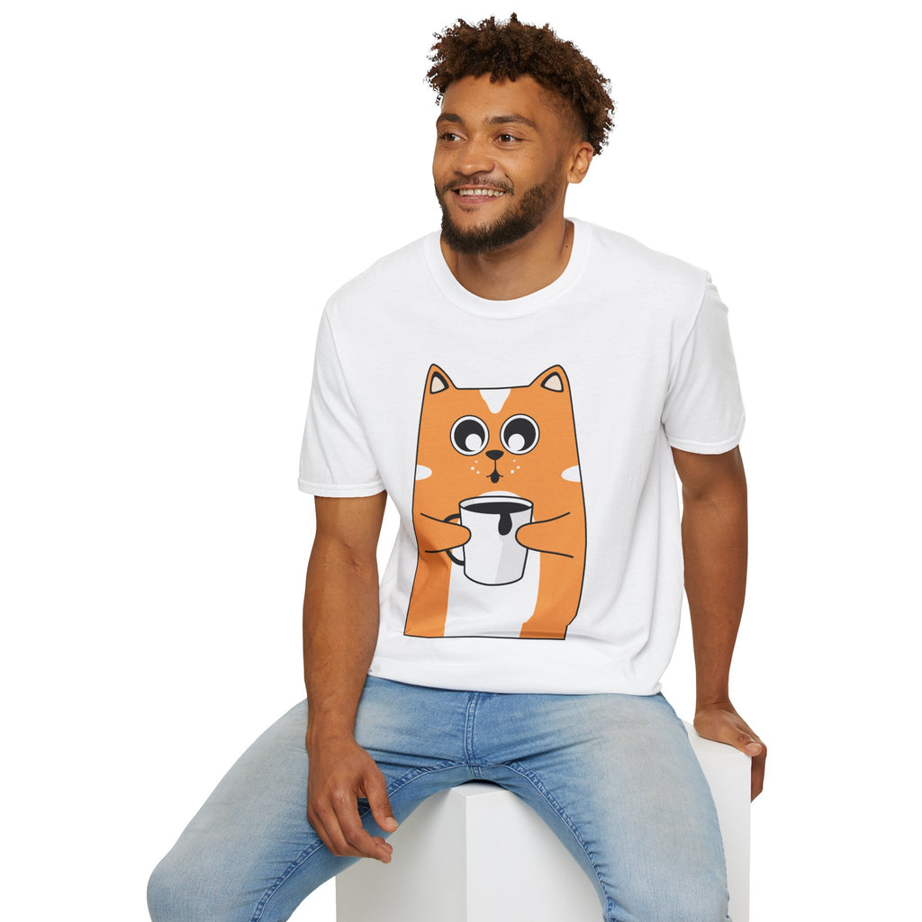 Coffee Cat Unisex Softstyle T-Shirt