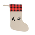 Pet Christmas Stocking with initials and paw