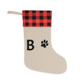 Pet Christmas Stocking with initials and paw