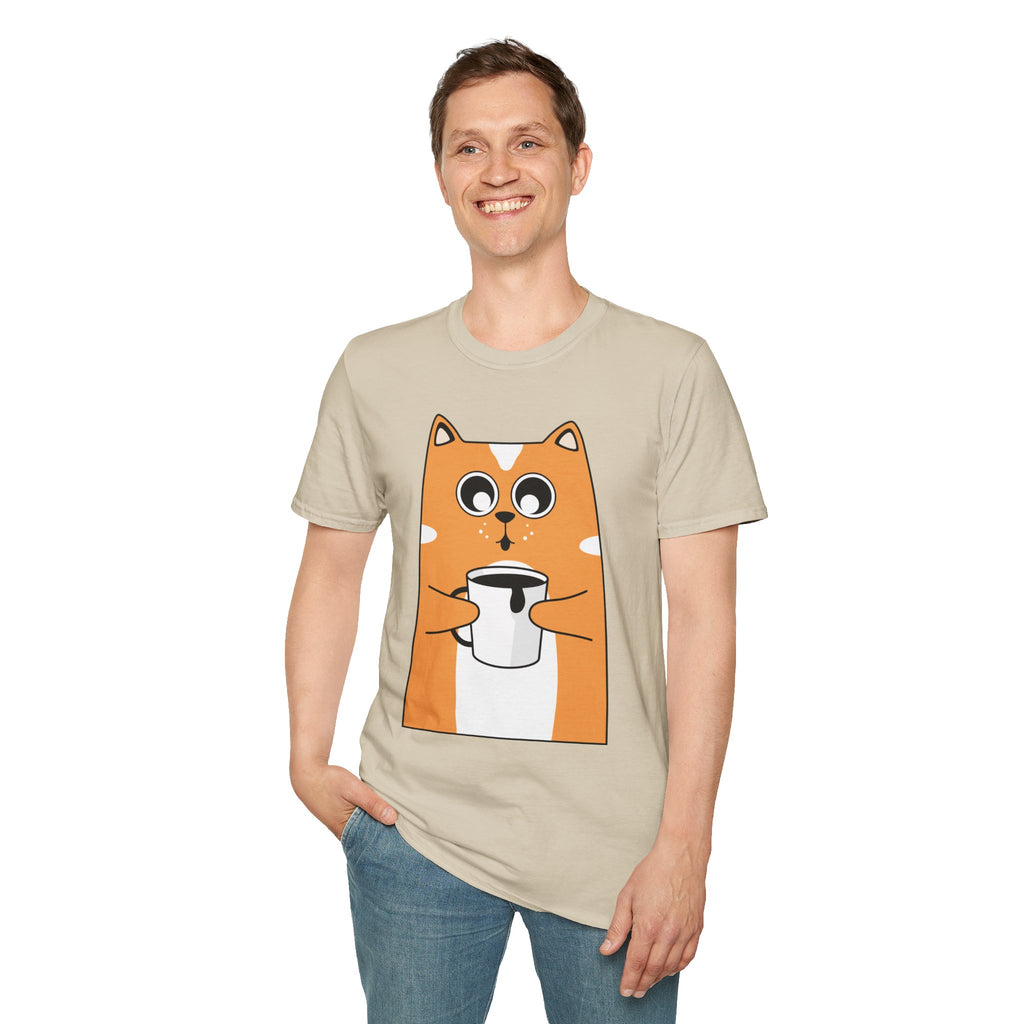 Coffee Cat Unisex Softstyle T-Shirt