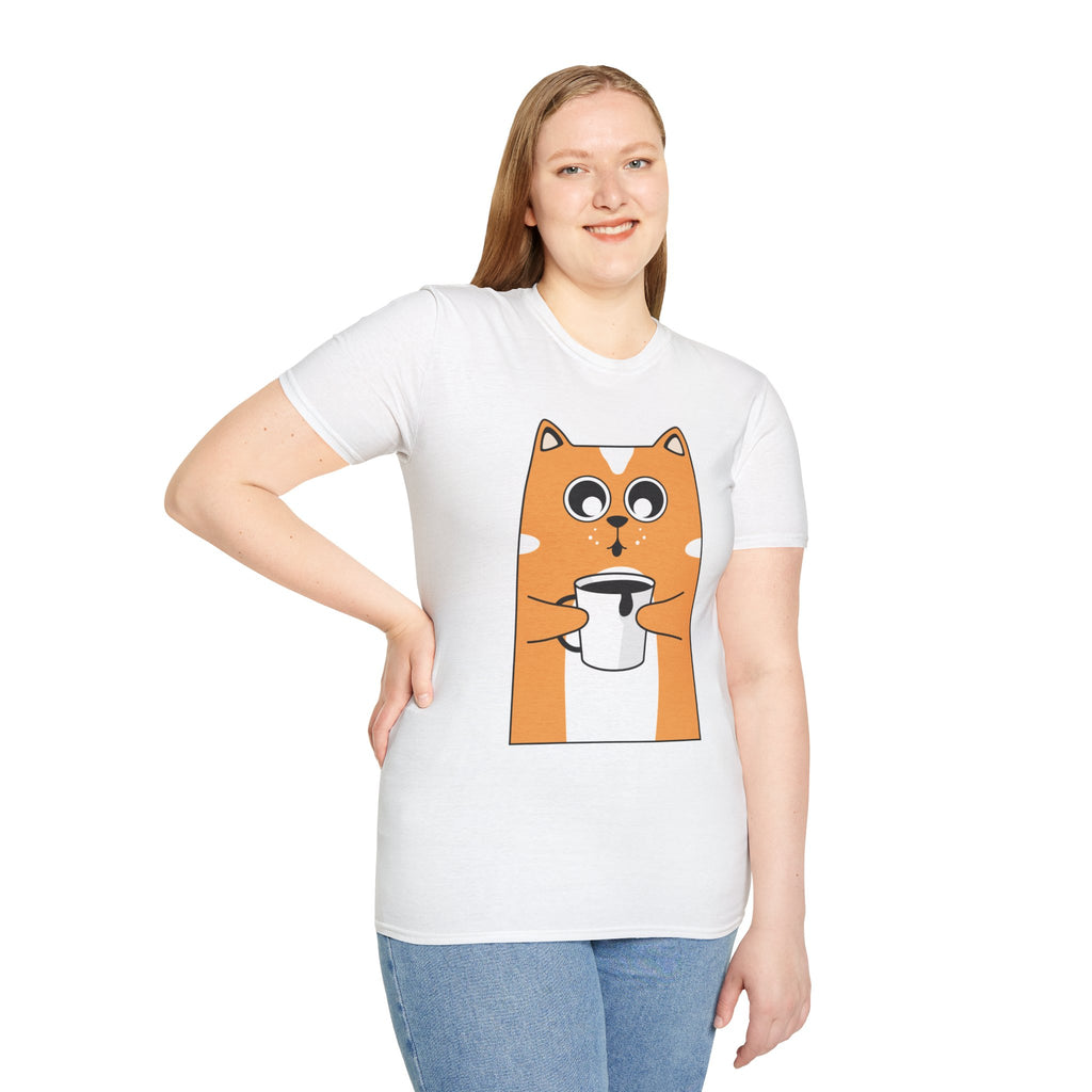 Coffee Cat Unisex Softstyle T-Shirt