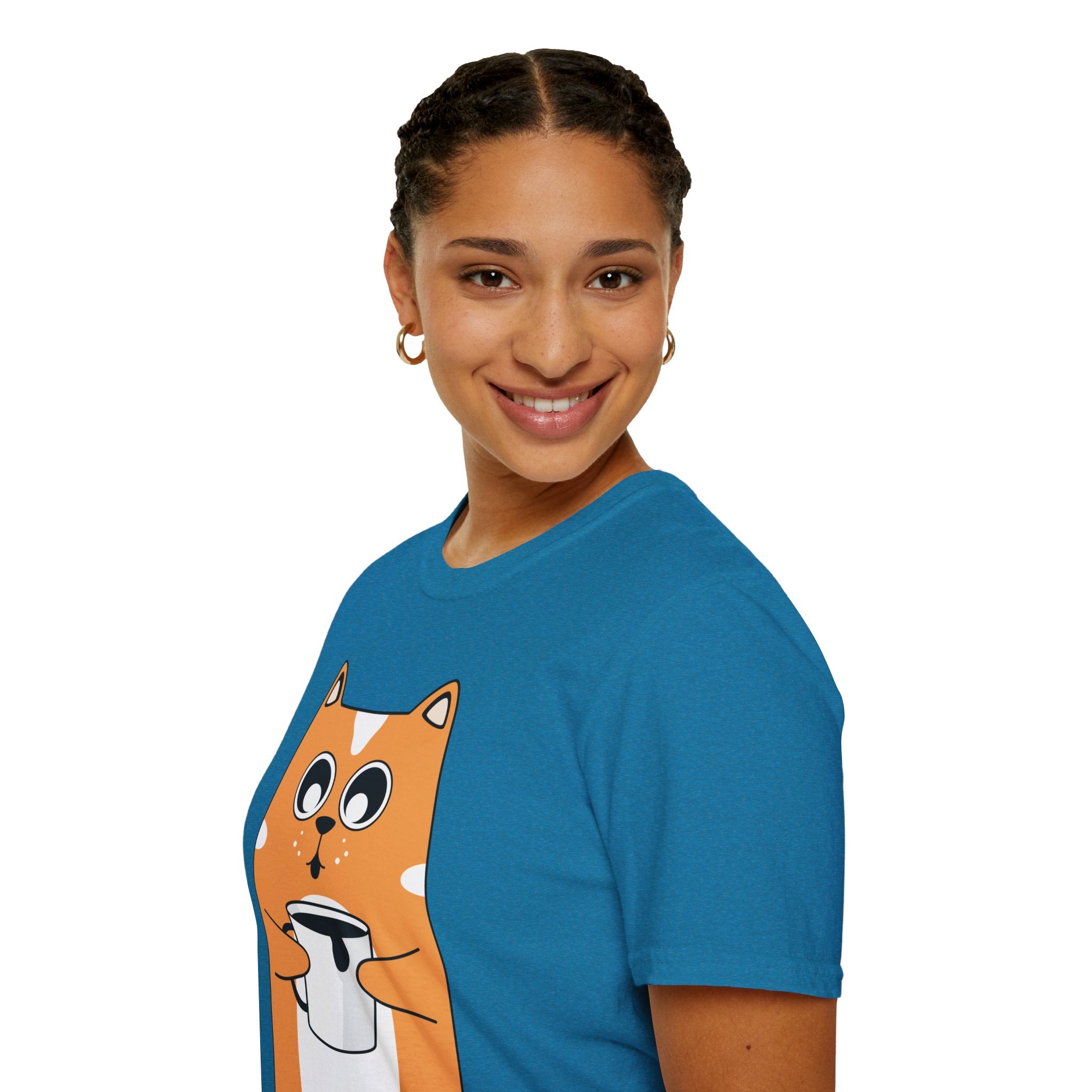 Coffee Cat Unisex Softstyle T-Shirt