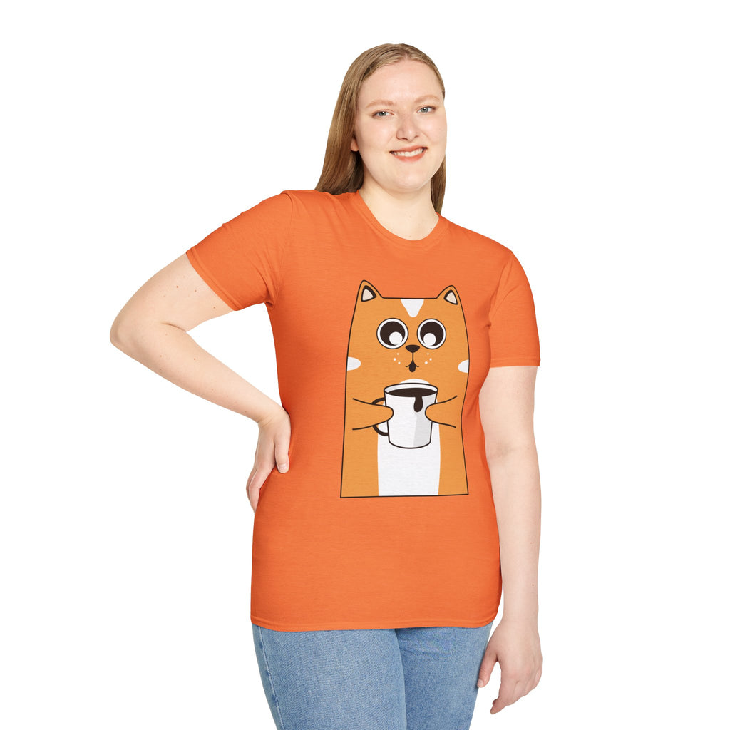Coffee Cat Unisex Softstyle T-Shirt