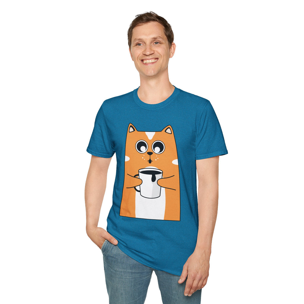 Coffee Cat Unisex Softstyle T-Shirt