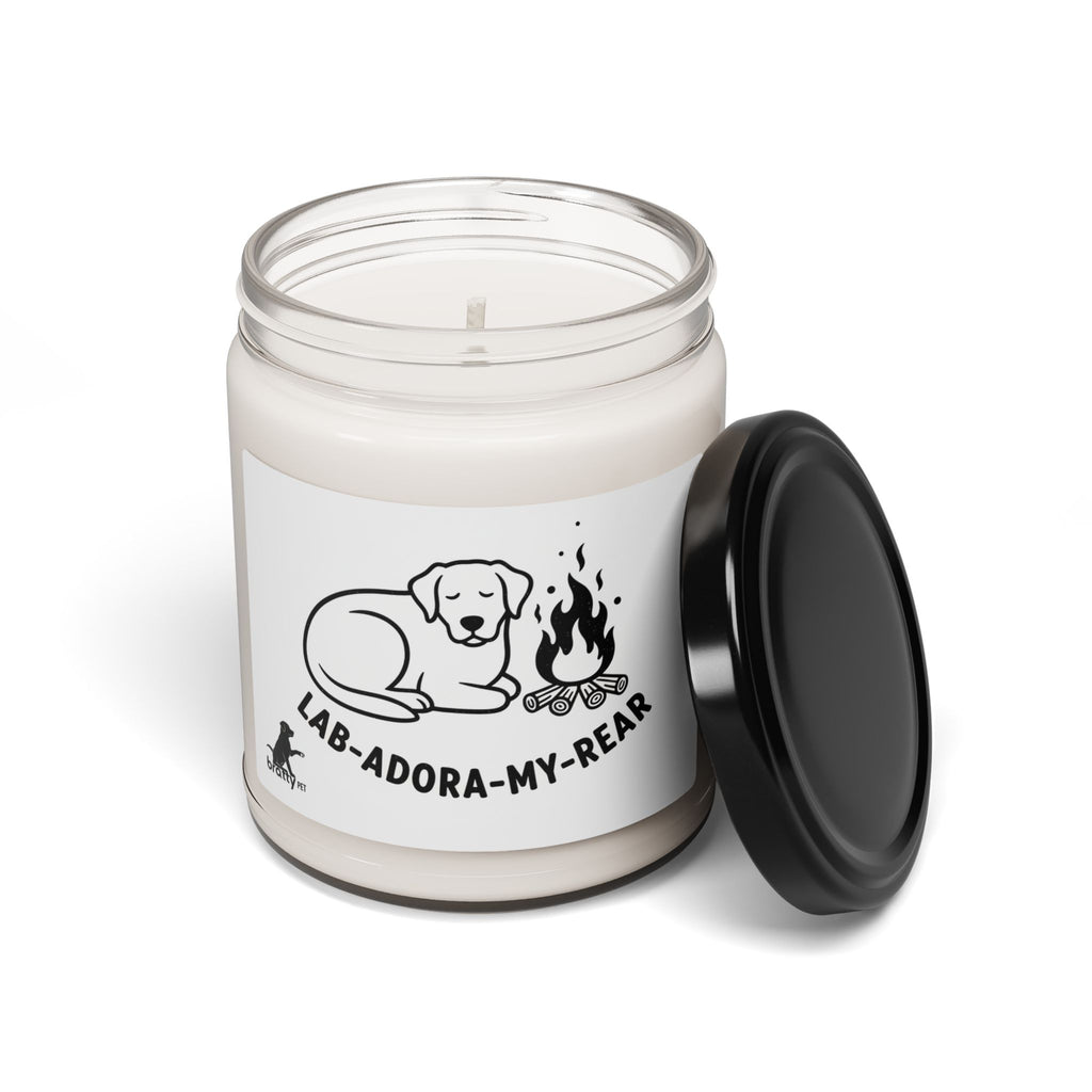 Soy Candle – “Lab-Adora-My-Rear” Camping Scent (9oz)