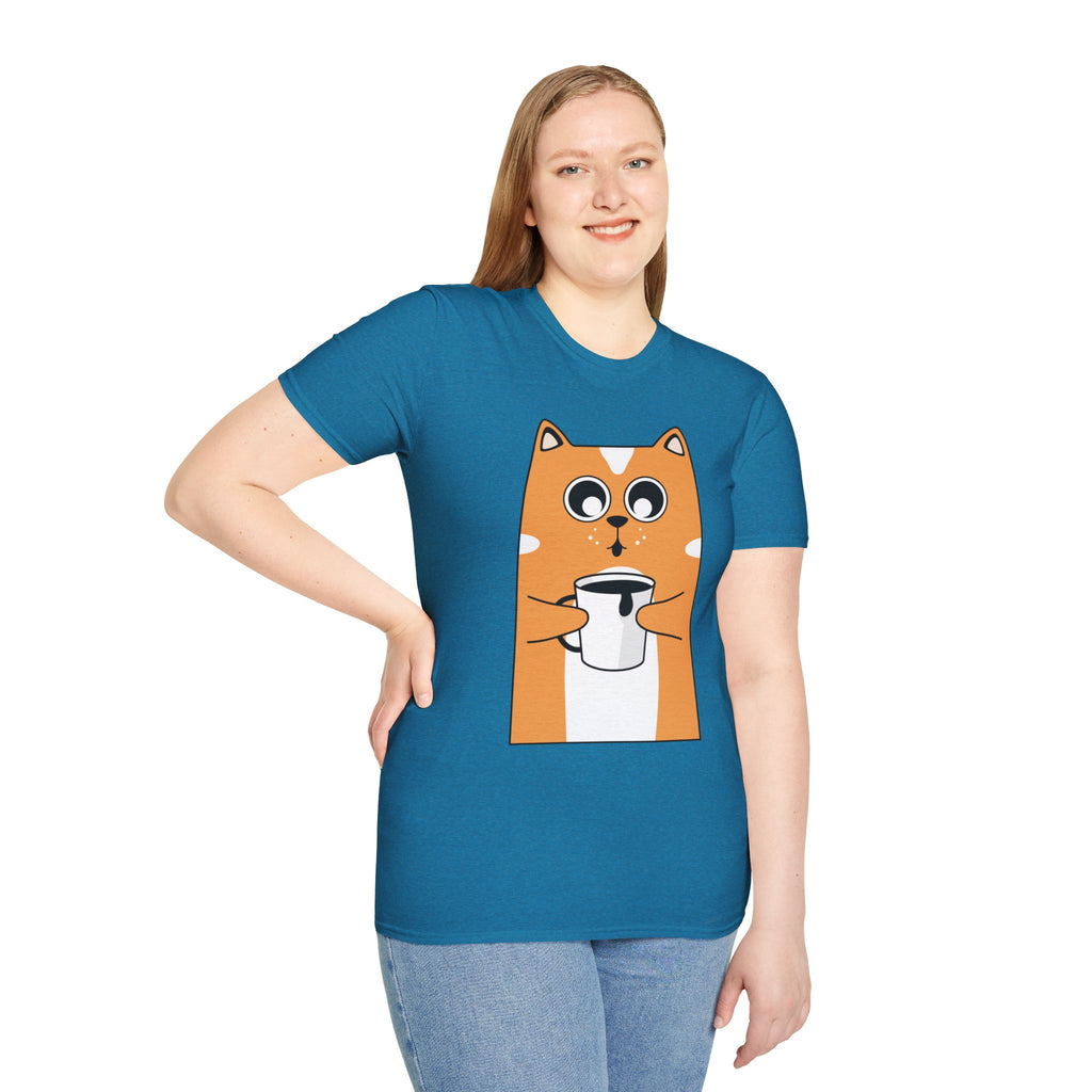 Coffee Cat Unisex Softstyle T-Shirt