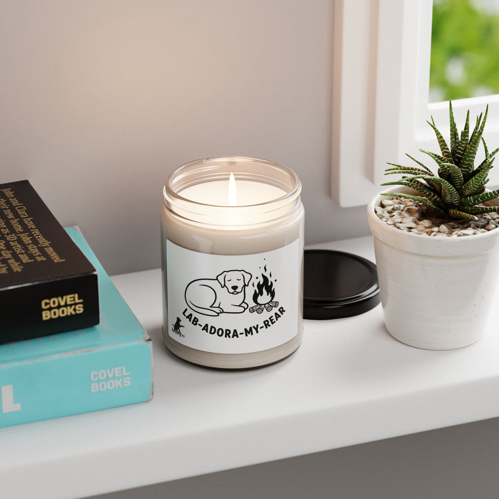 Soy Candle – “Lab-Adora-My-Rear” Camping Scent (9oz)
