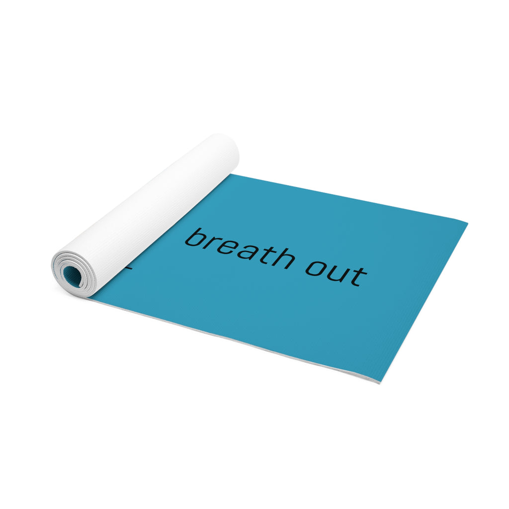 Inspirational Foam Yoga Mat - "Breathe In, Breathe Out" - Mindfulness & Relaxation