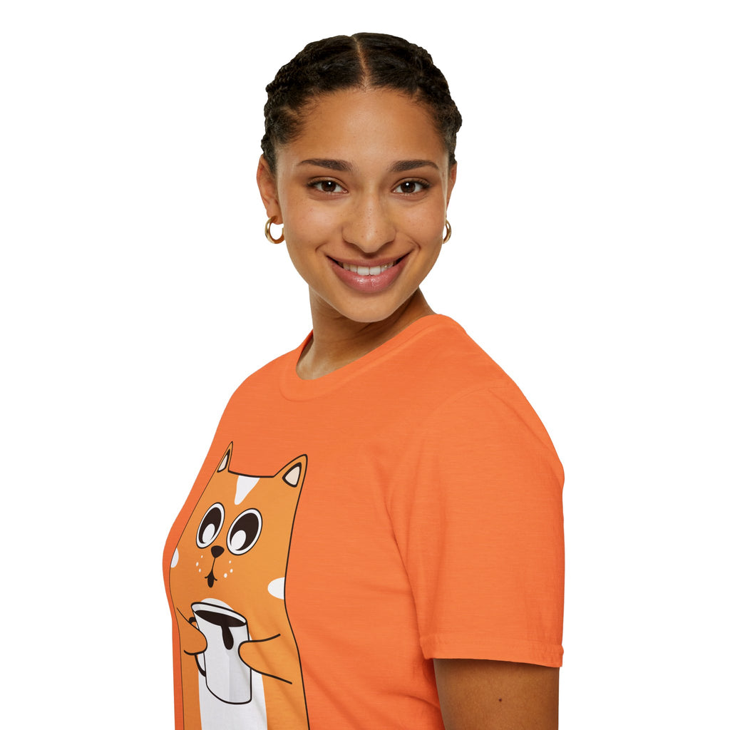 Coffee Cat Unisex Softstyle T-Shirt