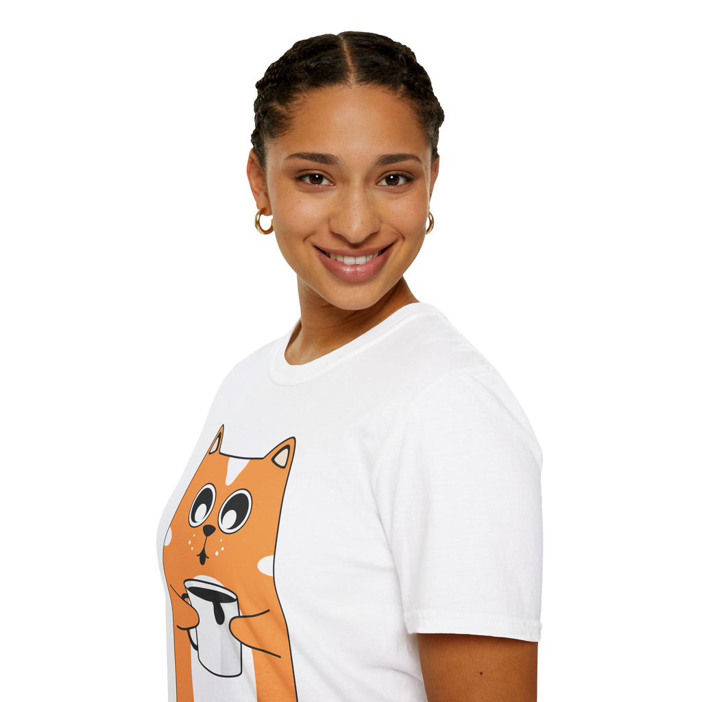 Coffee Cat Unisex Softstyle T-Shirt