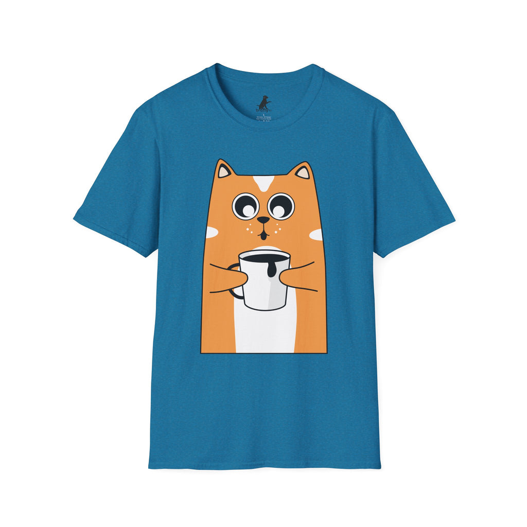Coffee Cat Unisex Softstyle T-Shirt