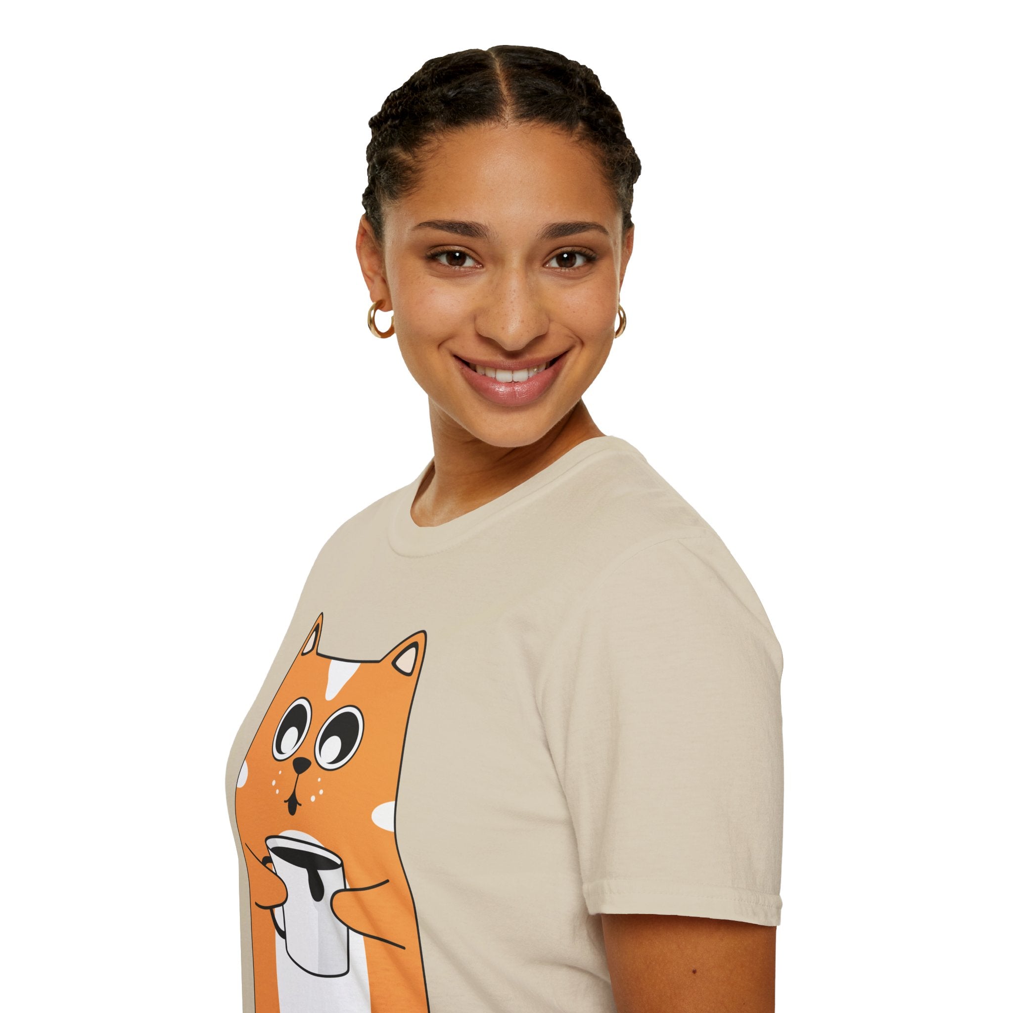 Coffee Cat Unisex Softstyle T-Shirt