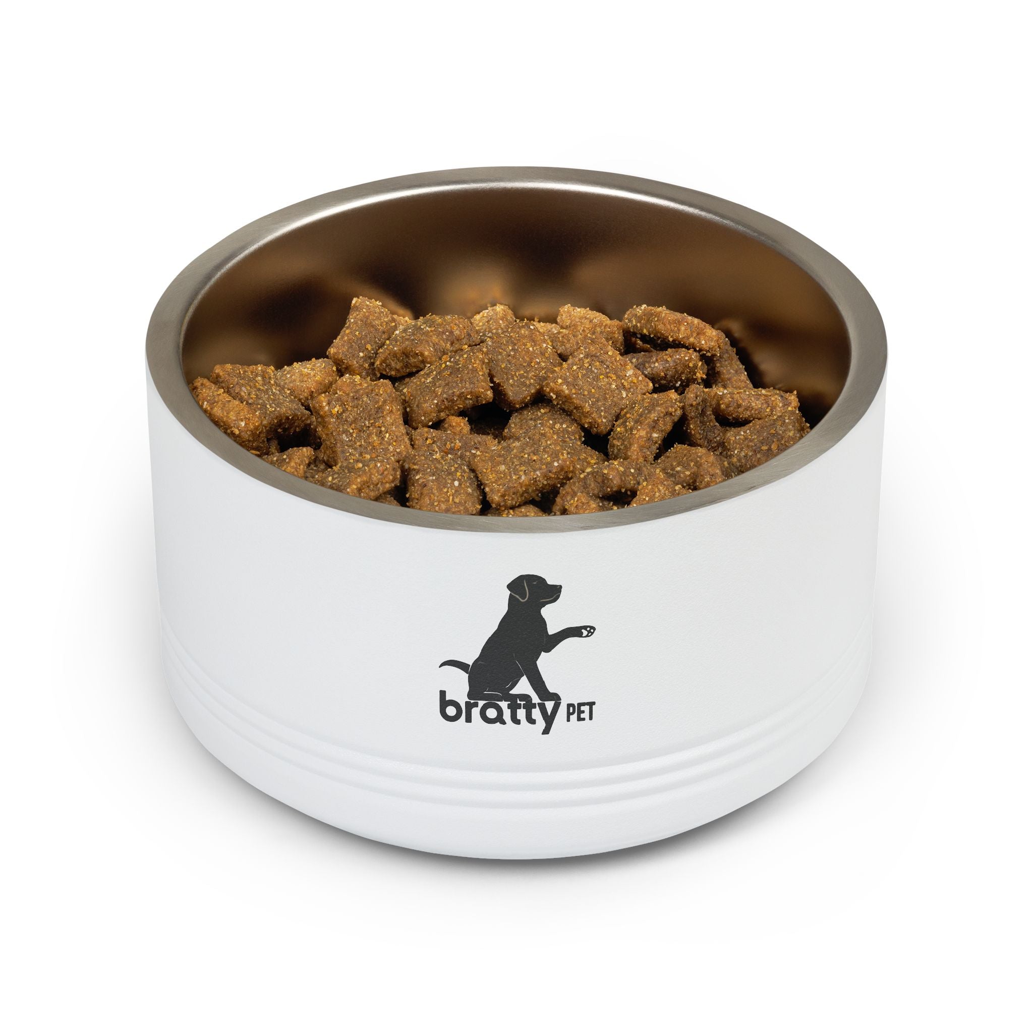 BrattyPet Stainless 18oz Ceramic Pet Bowl — Durable Dog & Cat Food/Water Dish