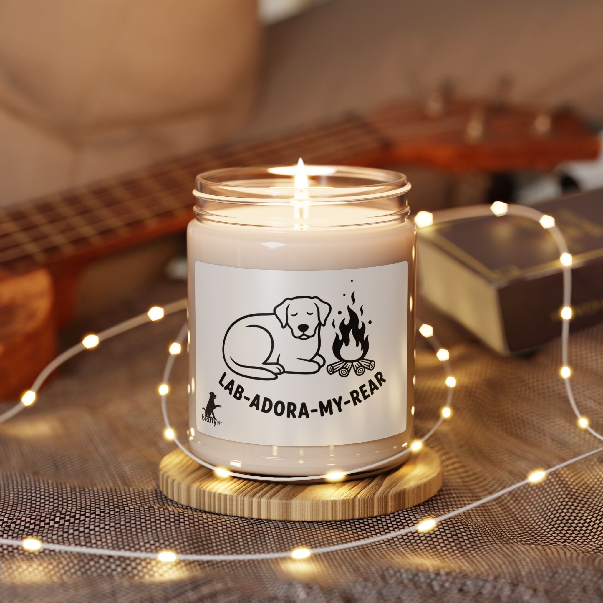 Soy Candle – “Lab-Adora-My-Rear” Camping Scent (9oz)